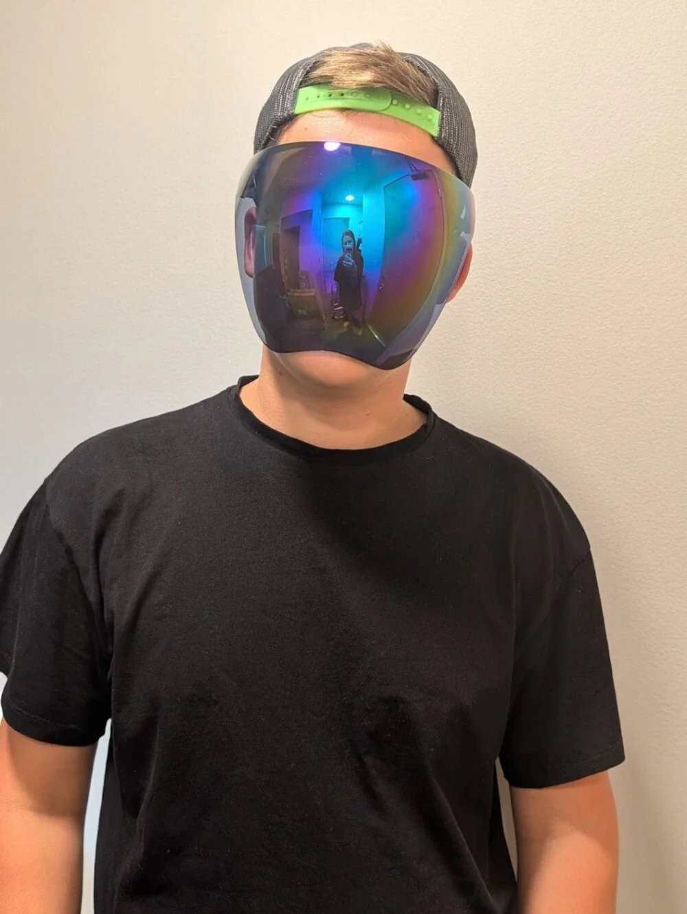 VR/AR Reflective Full-Face Visor Mask - Blue Multi